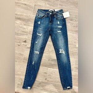 Vici Distressed Skinny Jeans in Blue Kancan size 5